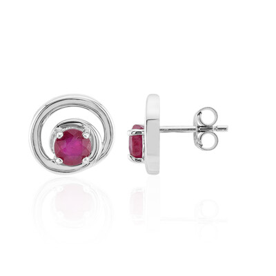 Bemainty Ruby Silver Earrings