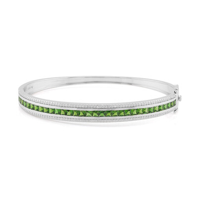 Russian Diopside Silver Bangle