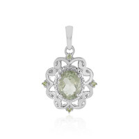 Green Amethyst Silver Pendant