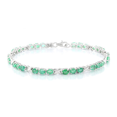 Zambian Emerald Silver Bracelet