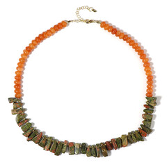 Unakite Silver Necklace (Riya)