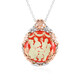 Red Amber Silver Necklace (Gems en Vogue)