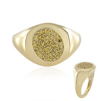 I2 Yellow Diamond Silver Ring