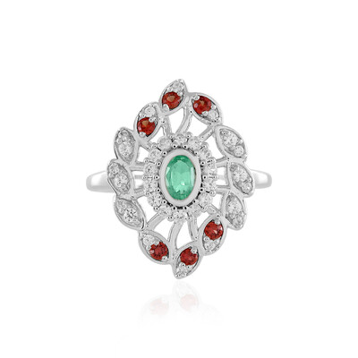 Russian Emerald Silver Ring