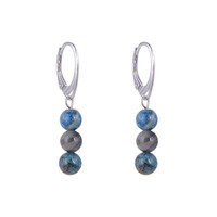 Shattuckite Silver Earrings