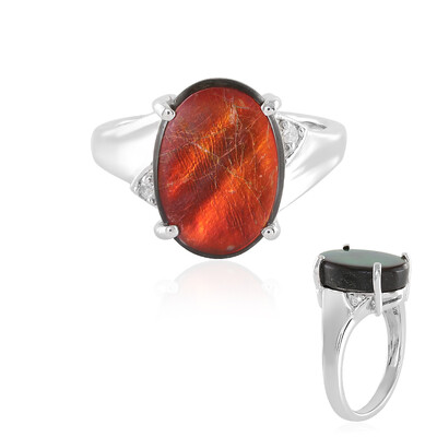 Ammolite Silver Ring