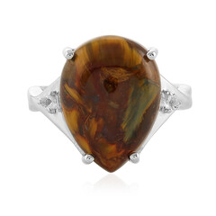 Golden Pietersite Silver Ring