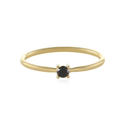 18K Black Diamond Gold Ring