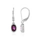 Magenta Garnet Silver Earrings