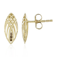 9K I2 Champagne Diamond Gold Earrings (Ornaments by de Melo)