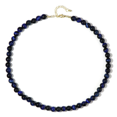 Blue Tigers Eye Silver Necklace