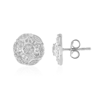 I2 (I) Diamond Silver Earrings