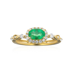 14K AAA Zambian Emerald Gold Ring (CIRARI)