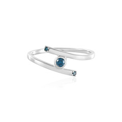 SI2 Blue Diamond Silver Ring