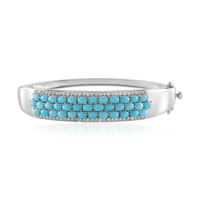 Sleeping Beauty Turquoise Silver Bangle