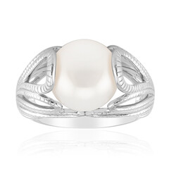 White Freshwater Pearl Silver Ring (Michelle Albala)