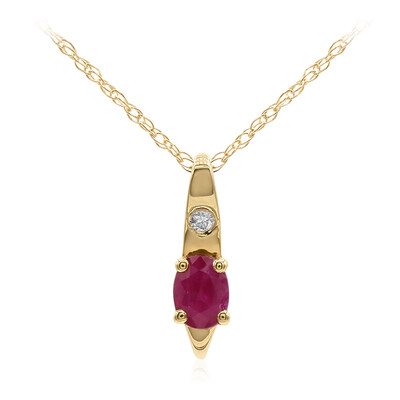 10K AAA Mozambique Ruby Gold Necklace