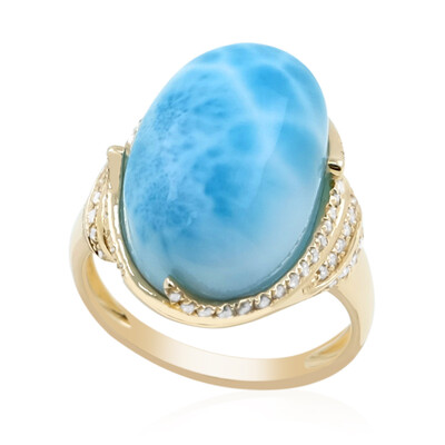 9K Larimar Gold Ring