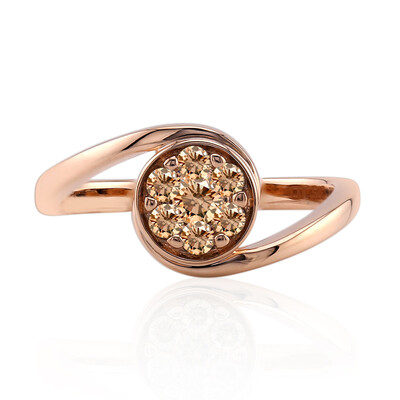 9K SI1 Argyle Rose De France Diamond Gold Ring (Annette)