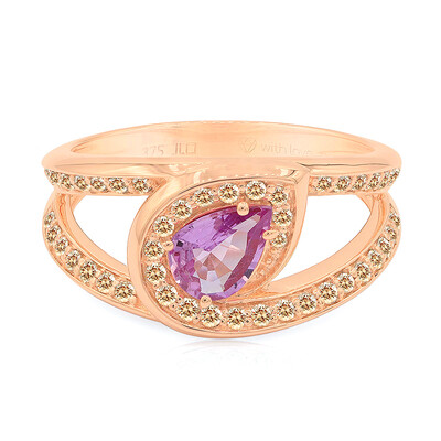 9K Pink Sapphire Gold Ring (Annette)