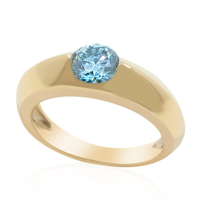 9K VVS2 Blue Diamond Gold Ring (de Melo)