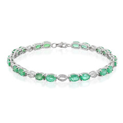 Zambian Emerald Silver Bracelet