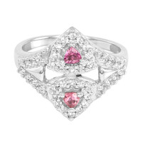 Pink Tourmaline Silver Ring