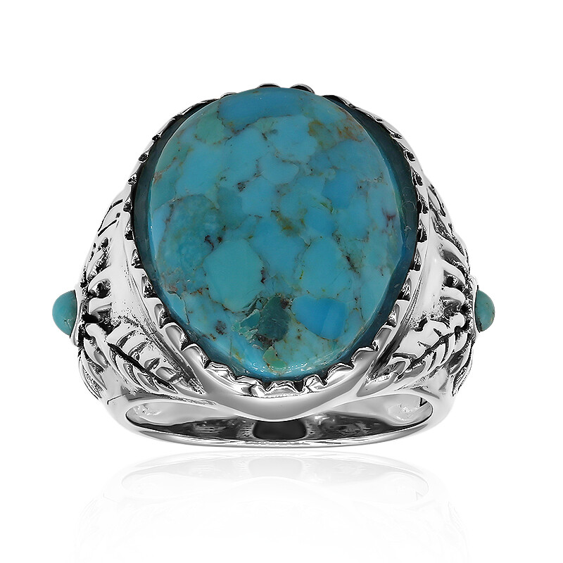 Mojave Blue Turquoise Ring in Sterling Silver 3.15 ctw Size deals 5