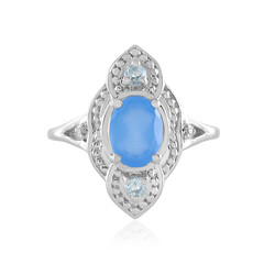 Blue Chalcedony Silver Ring