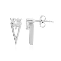 White Topaz Silver Earrings