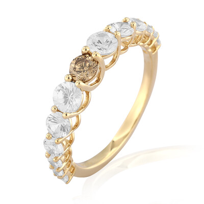 9K I2 Champagne Diamond Gold Ring (de Melo)