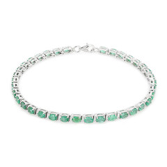 Zambian Emerald Silver Bracelet