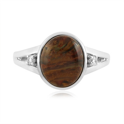 Golden Pietersite Silver Ring