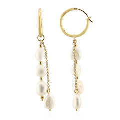 White Freshwater Pearl Silver Earrings (TPC)