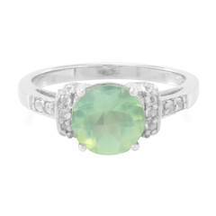 Prehnite Silver Ring