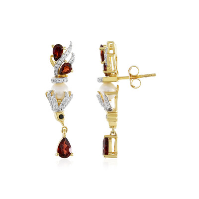 Indian Garnet Silver Earrings