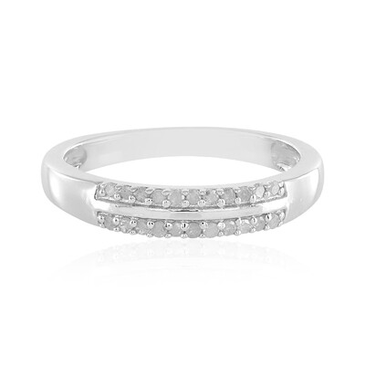 PK (J) Diamond Silver Ring