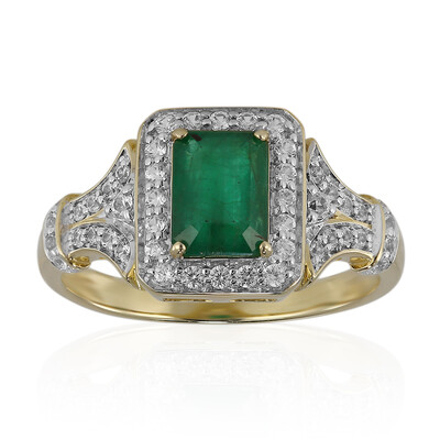 9K Zambian Emerald Gold Ring (Adela Gold)