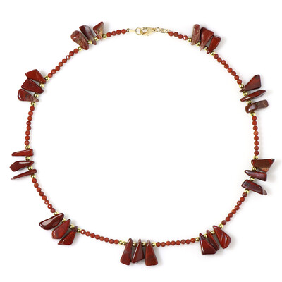 Red Jasper Silver Necklace (Riya)