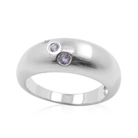 Unheated Ceylon Purple Sapphire Silver Ring