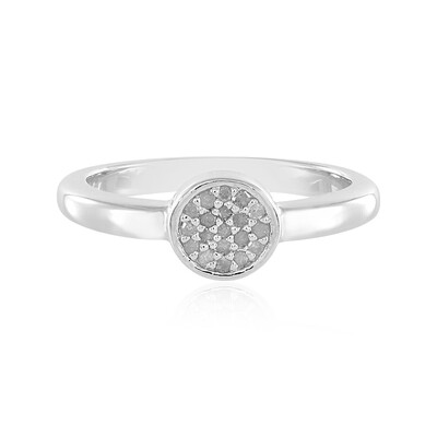 PK (J) Diamond Silver Ring