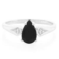 Black Spinel Silver Ring