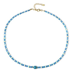 Neon Blue Apatite Silver Necklace (Riya)