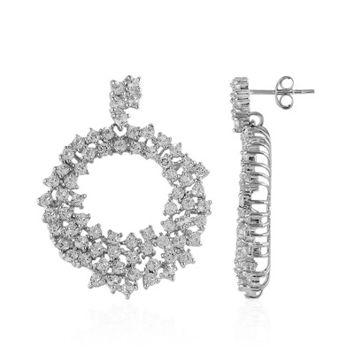 White Topaz Silver Earrings