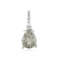 Green Amethyst Silver Pendant