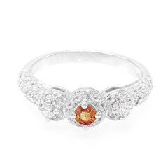 Sunset Ruby Silver Ring