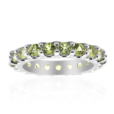 Burmese Peridot Silver Ring