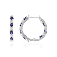 Madagascar Blue Sapphire Silver Earrings