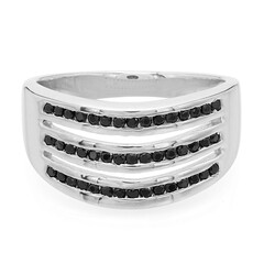 Black Spinel Silver Ring