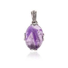 Chevron Amethyst Silver Pendant